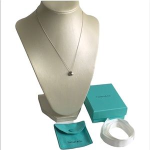 Tiffany & Co Elsa Peretti Abstract Heart and chain necklace Silver Authentic EUC